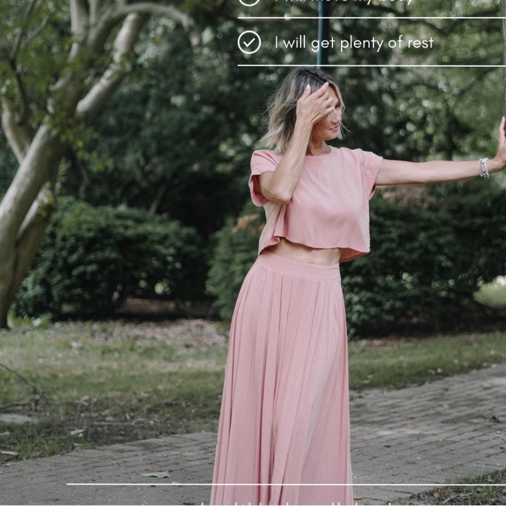 Blu Pepper Pleated Maxi Skirt and Top Set in Dusty Apricot